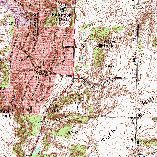 Topographic Map of Egypt Fire Department Station 2, NY