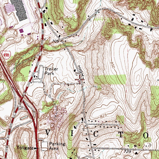 Topographic Map of Fishers Fire Department Station 2, NY