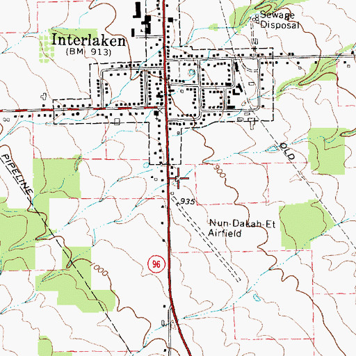 Topographic Map of Interlaken Volunteer Fire Department, NY
