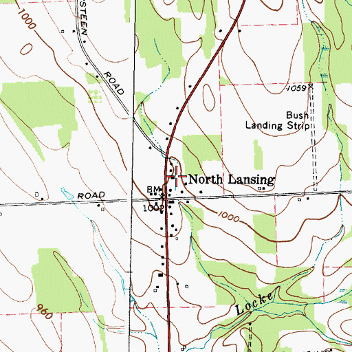 Topographic Map of Lansing Fire Department Station 4, NY
