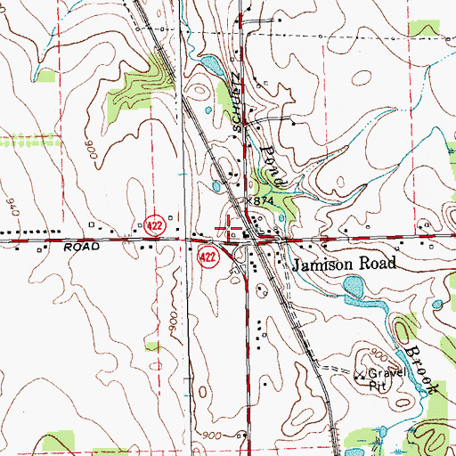 Topographic Map of Jamison Road Volunteer Fire Company, NY