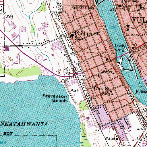Topographic Map of Fulton Fire Department West Side Fire Station, NY