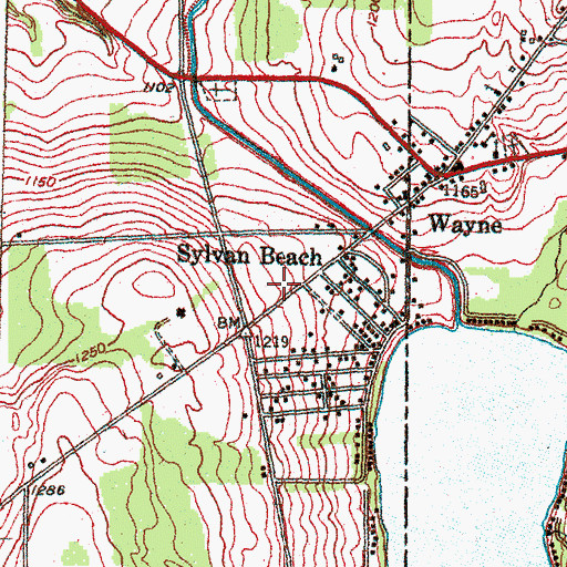 Topographic Map of Wayne Volunteer Fire Department, NY