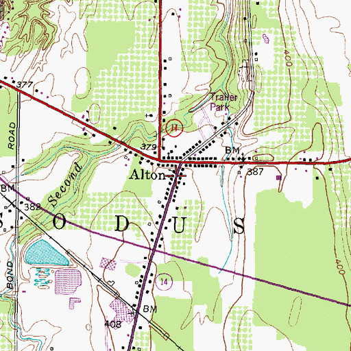 Topographic Map of Alton Fire Department, NY