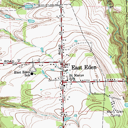 Topographic Map of East Eden Fire Department, NY