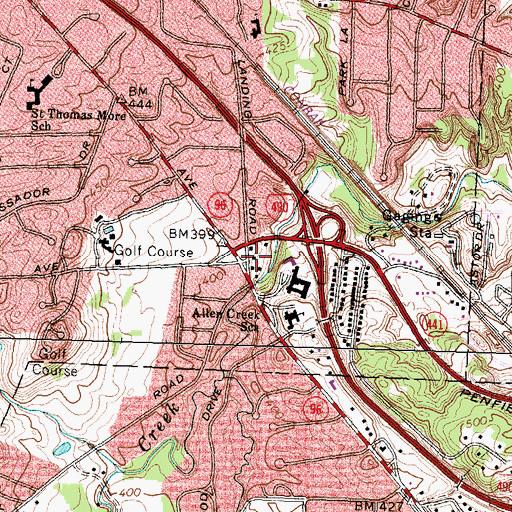Topographic Map of Brighton Fire Department Station 1, NY