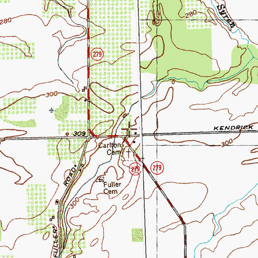 Topographic Map of Carlton Fire Company, NY