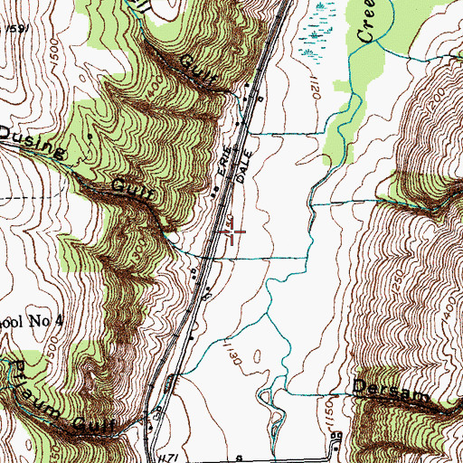 Topographic Map of Wyoming Hook and Ladder Volunteer Fire Company Station 2, NY