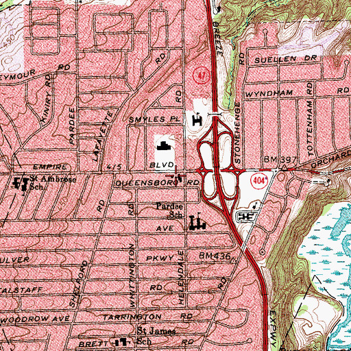 Topographic Map of Laurelton Fire Department, NY