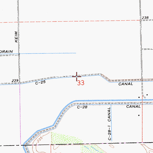Topographic Map of C-25 Canal, CA