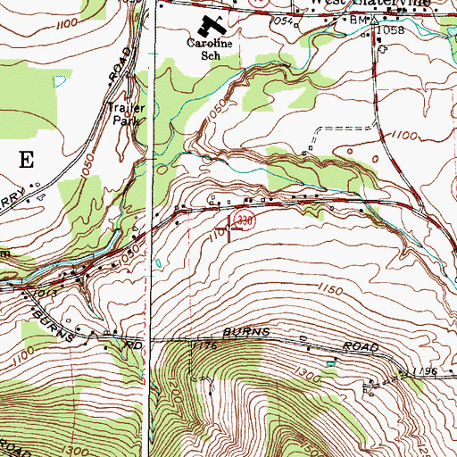 Topographic Map of Brooktondale Fire Station, NY
