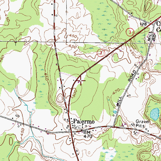 Topographic Map of Palermo Volunteer Fire Department, NY