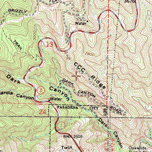 Topographic Map of CCC Ridge, CA