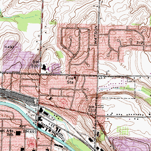 Topographic Map of Fairport Fire Department Station 2, NY