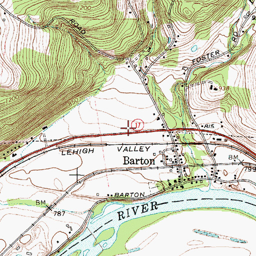 Topographic Map of Waverly Barton Fire District Station 2, NY