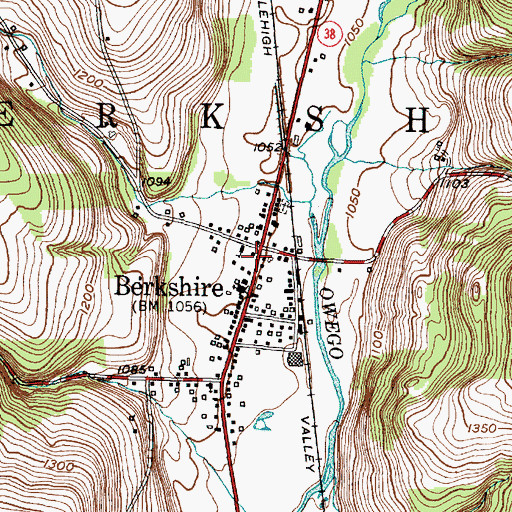 Topographic Map of Berkshire Fire Department, NY