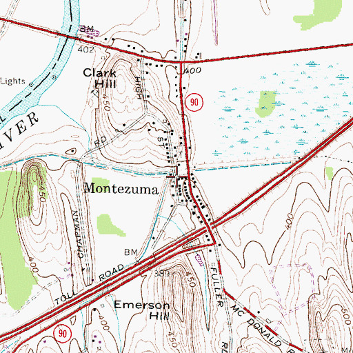 Topographic Map of Montezuma Fire Department, NY