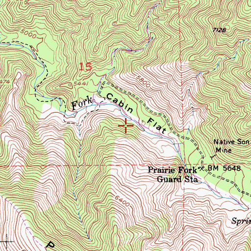 Topographic Map of Cabin Flat, CA