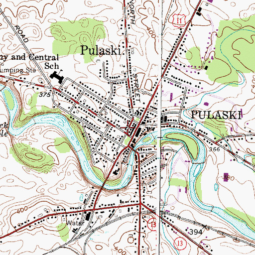 Topographic Map of Ringgold Fire Company 1, NY