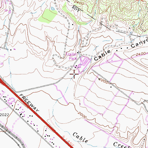 Topographic Map of Cable Canyon, CA