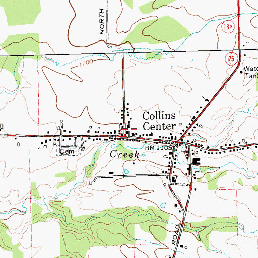 Topographic Map of Collins Center Fire Company, NY