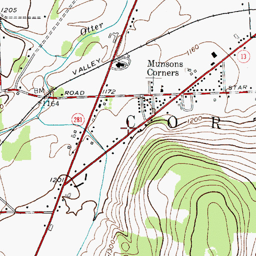 Topographic Map of Cortlandville Fire Department, NY