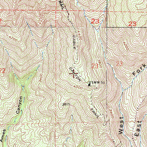 Topographic Map of Cable Canyon Trail, CA