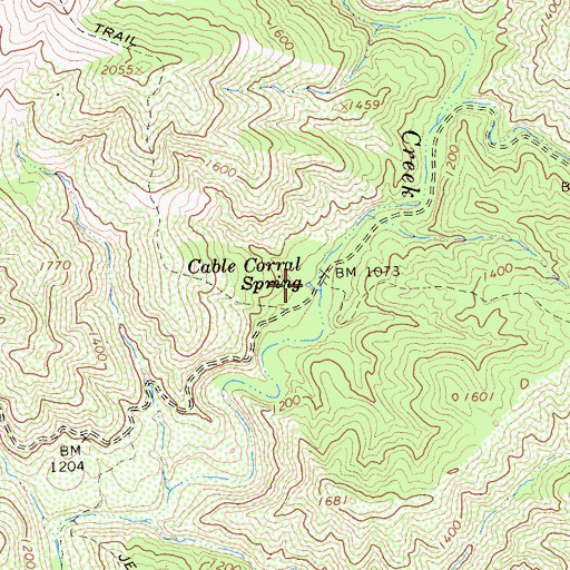 Topographic Map of Cable Corral Spring, CA