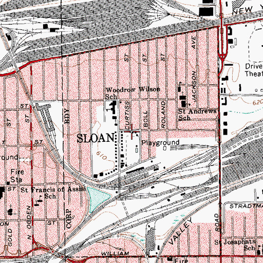 Topographic Map of Sloan Active Hose Company 1, NY