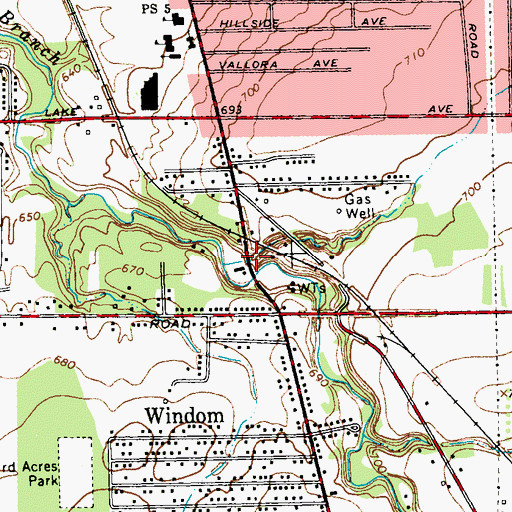 Topographic Map of Newton Abbott Volunteer Fire Company Station 1, NY