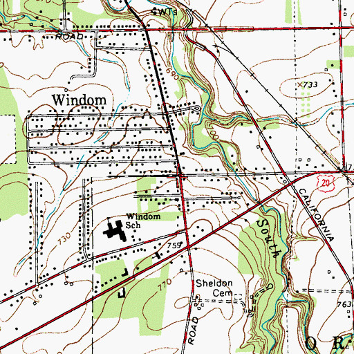 Topographic Map of Windom Volunteer Fire Company, NY
