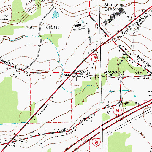 Topographic Map of Lake Shore Volunteer Fire Company Amsdell Station 2, NY