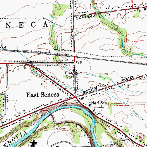 Topographic Map of East Seneca Volunteer Fire Company, NY
