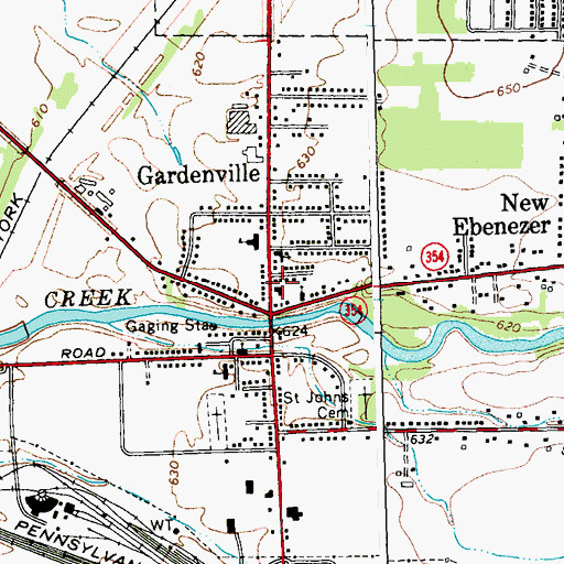 Topographic Map of Union Volunteer Fire Company 2 Gardenville Fire District 2, NY