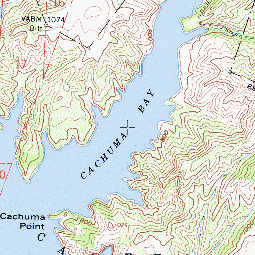 Topographic Map of Cachuma Bay, CA