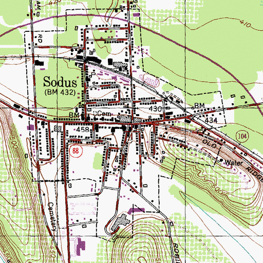 Topographic Map of Sodus Fire Department, NY