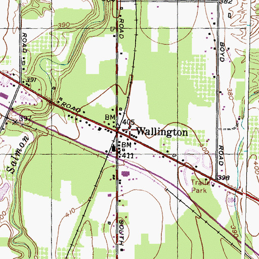 Topographic Map of Wallington Fire Department, NY