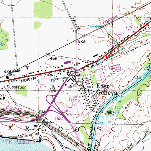 Topographic Map of Border City Fire Department Serven Fire Company Station 2, NY