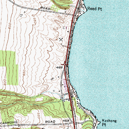 Topographic Map of West Lake Road Fire Department, NY
