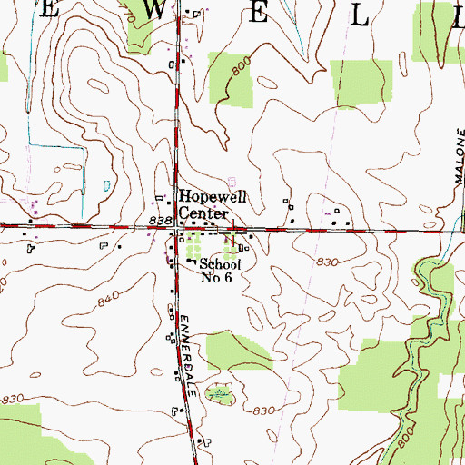 Topographic Map of Hopewell Volunteer Fire Department Station 1, NY