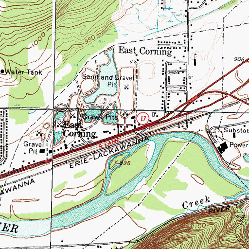 Topographic Map of East Corning Fire Department, NY