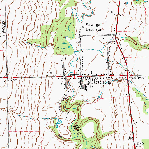 Topographic Map of Genoa Fire Department, NY