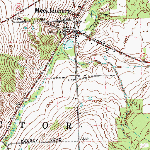 Topographic Map of Mecklenburg Volunteer Fire Department, NY