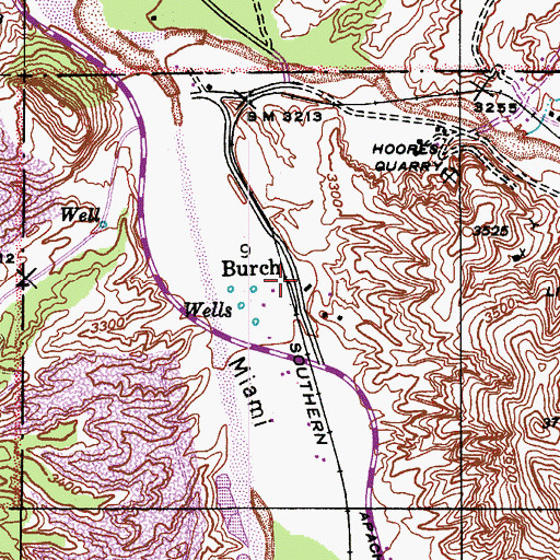 Topographic Map of Burch, AZ
