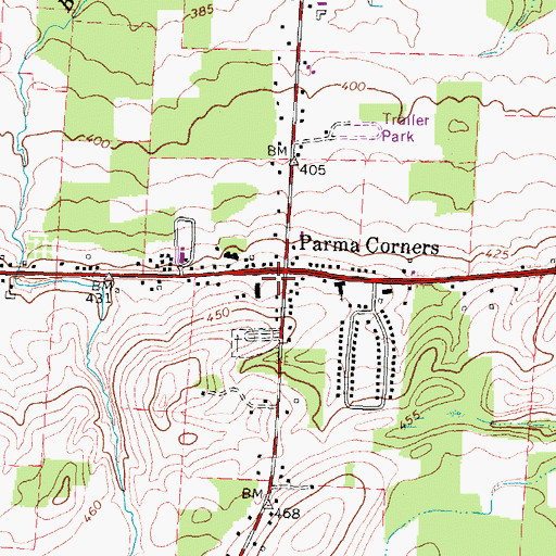Topographic Map of Spencerport Fire District Station 2, NY