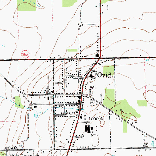 Topographic Map of Ovid Fire Department, NY