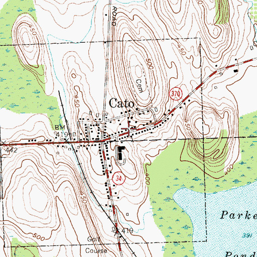 Topographic Map of Cato Fire Department, NY