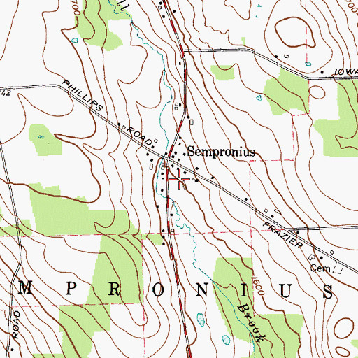Topographic Map of Sempronius Fire Department, NY