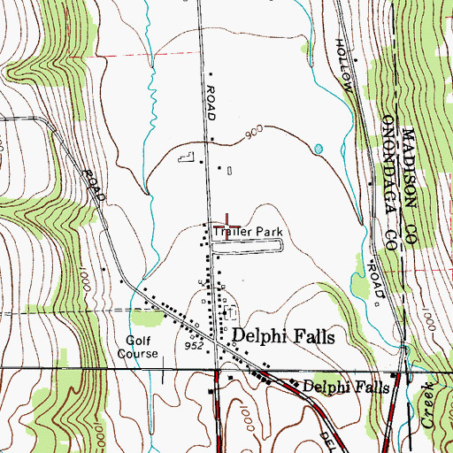 Topographic Map of Delphi Falls Fire Department, NY