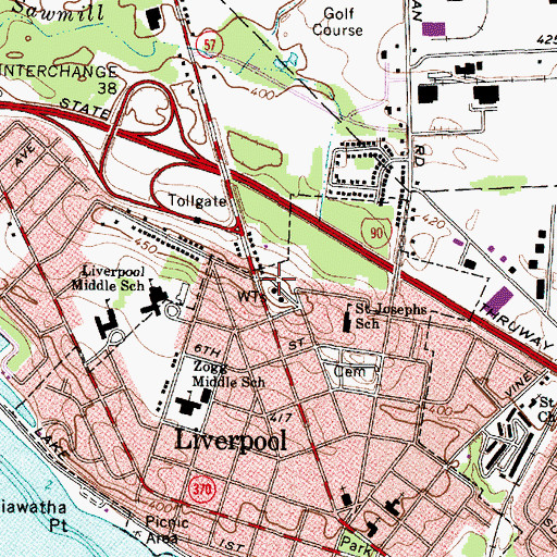 Topographic Map of Liverpool Fire Department, NY